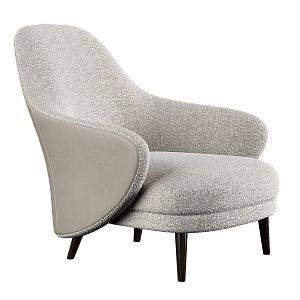 Modern Leather & Fabric Armchair