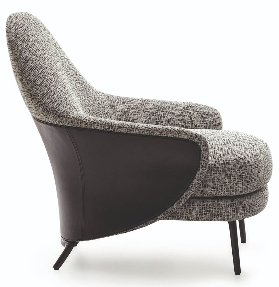Modern Leather & Fabric Armchair