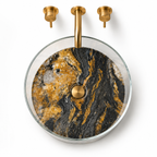Imperia Marble Fusion Glass Vessel Basin