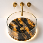 Imperia Marble Fusion Glass Vessel Basin