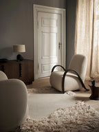 Modern Fabric Lounge Chair with Solid Wood Frame