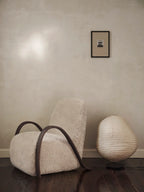 Modern Fabric Lounge Chair with Solid Wood Frame