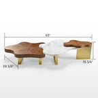 Cloud Shape Petal Form Coffee Table Set