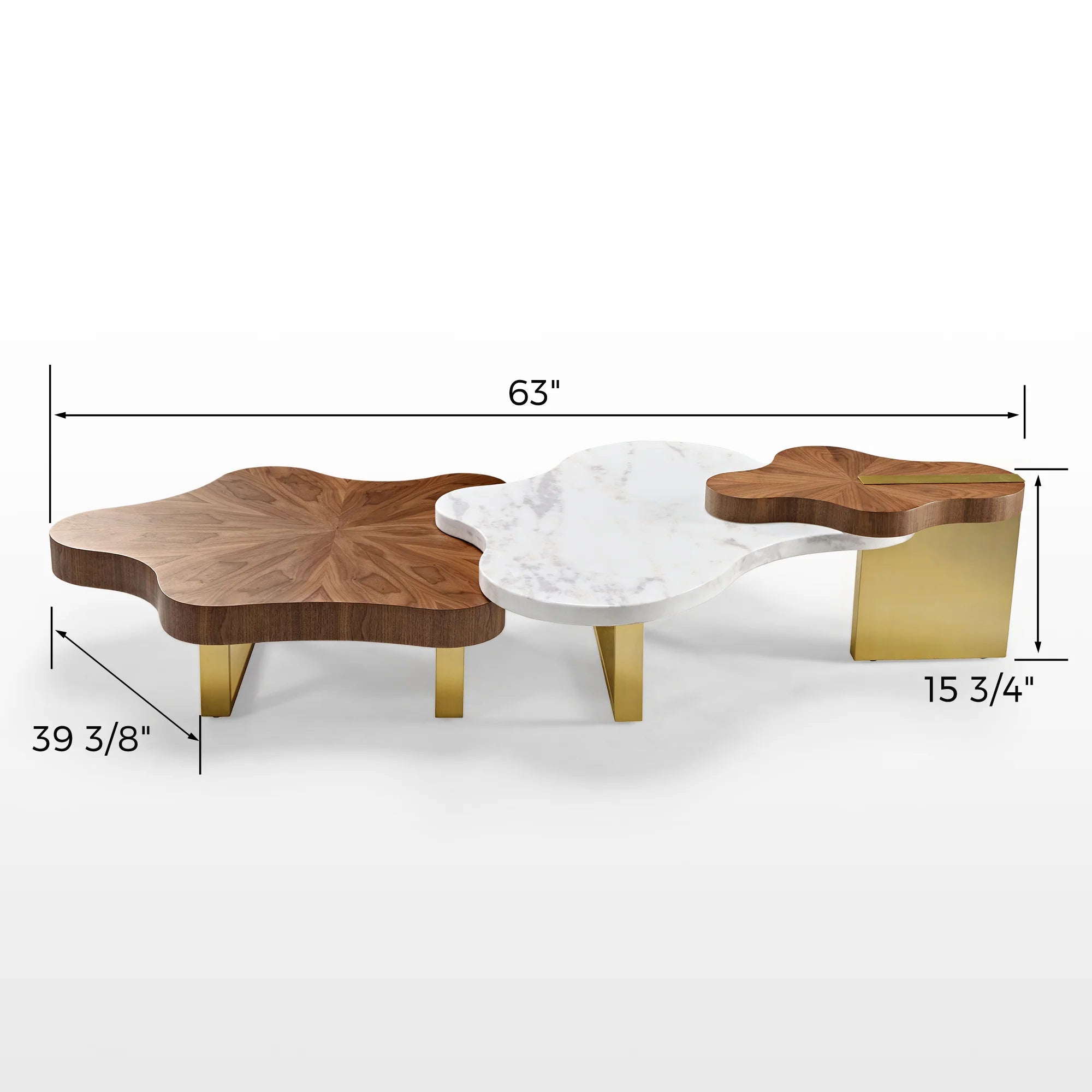 Cloud Shape Petal Form Coffee Table Set