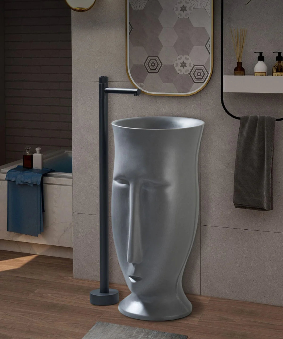 Sculpted Face Basin – Queen
