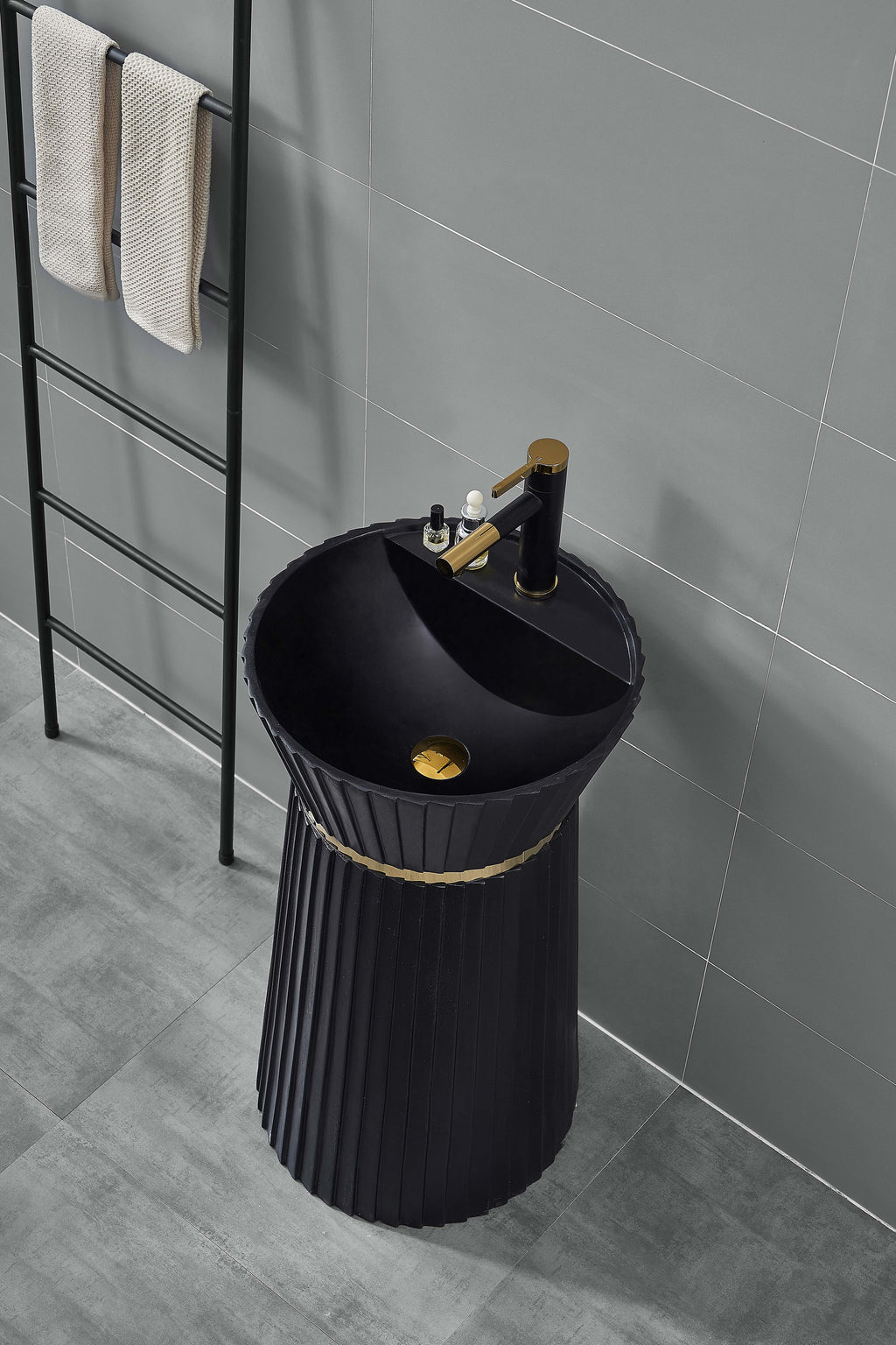 ZINARCH Solid Surface Freestanding Basin