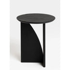 Black side table on a white background