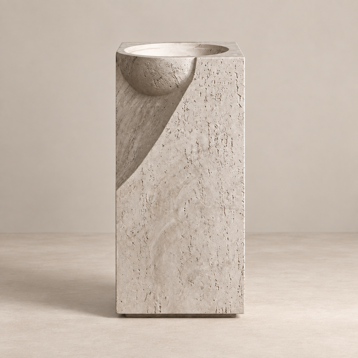 Wabi Travertine Pedestal Basin – Terra Edition