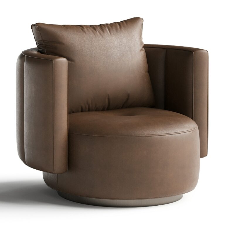 Swivel Leather Lounge Chair