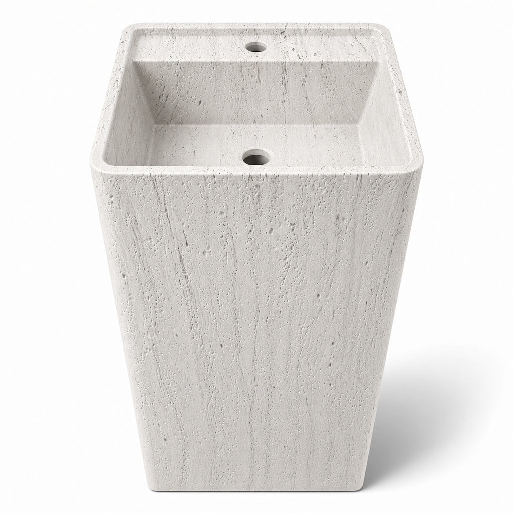 Square Freestanding Artificial Stone Wash Basin
