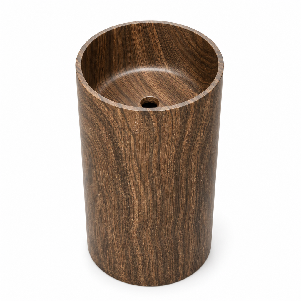 Wabi Wood Column Basin – Terra Grain