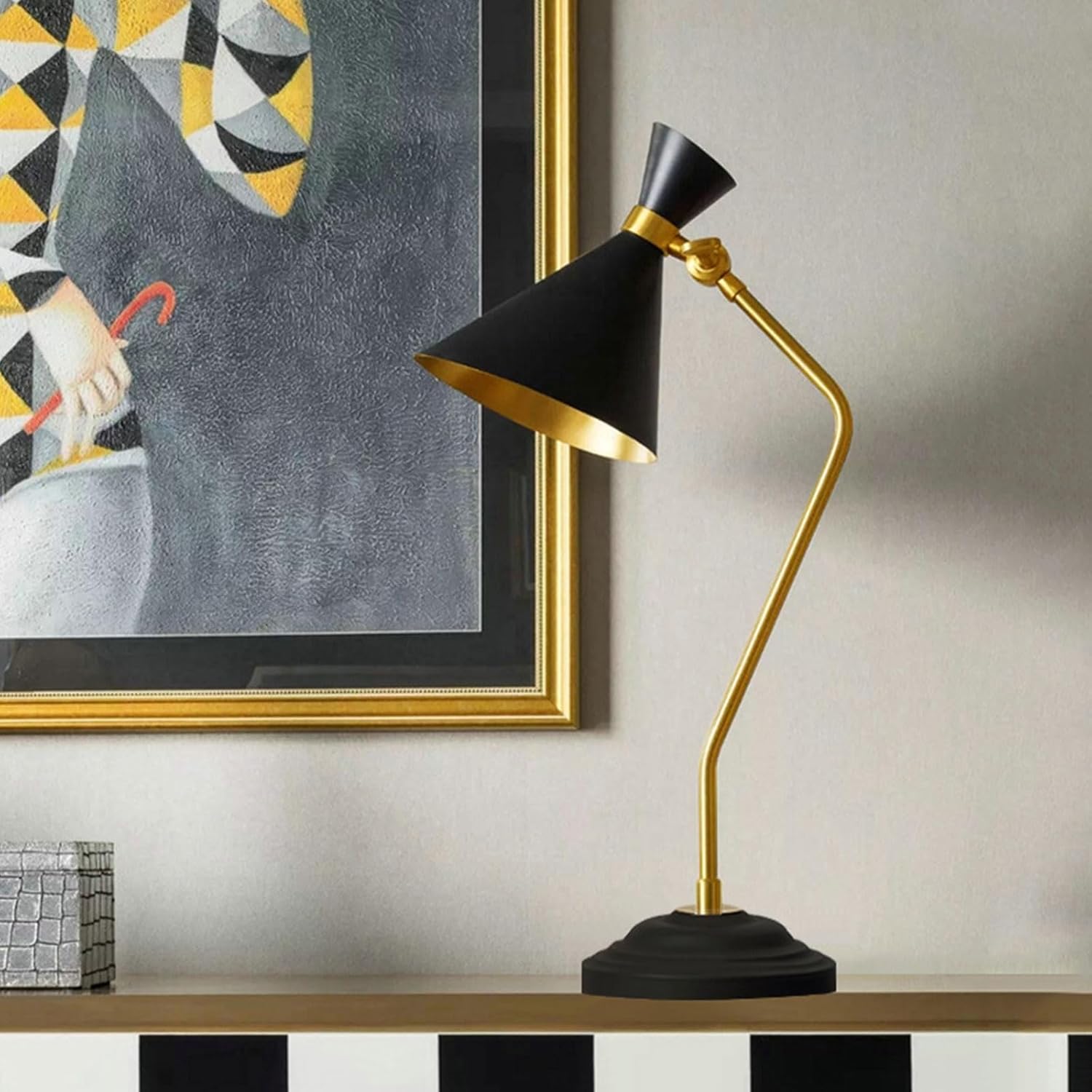 Black & Gold Adjustable Table Lamp