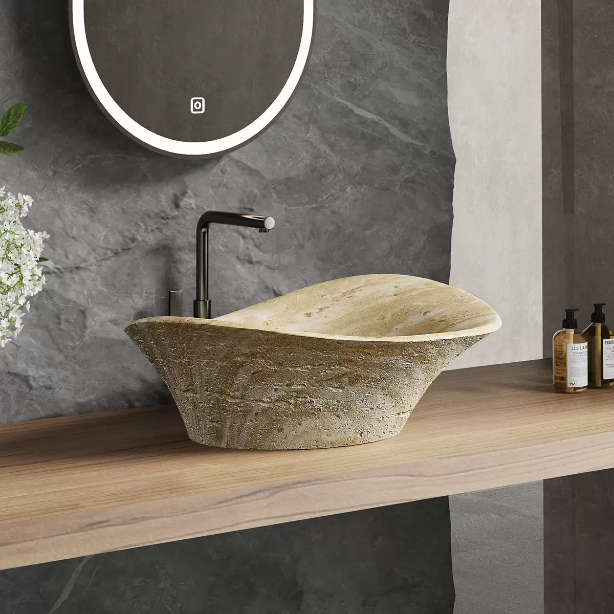 Natural Artificial Stone Vessel Wash Basin