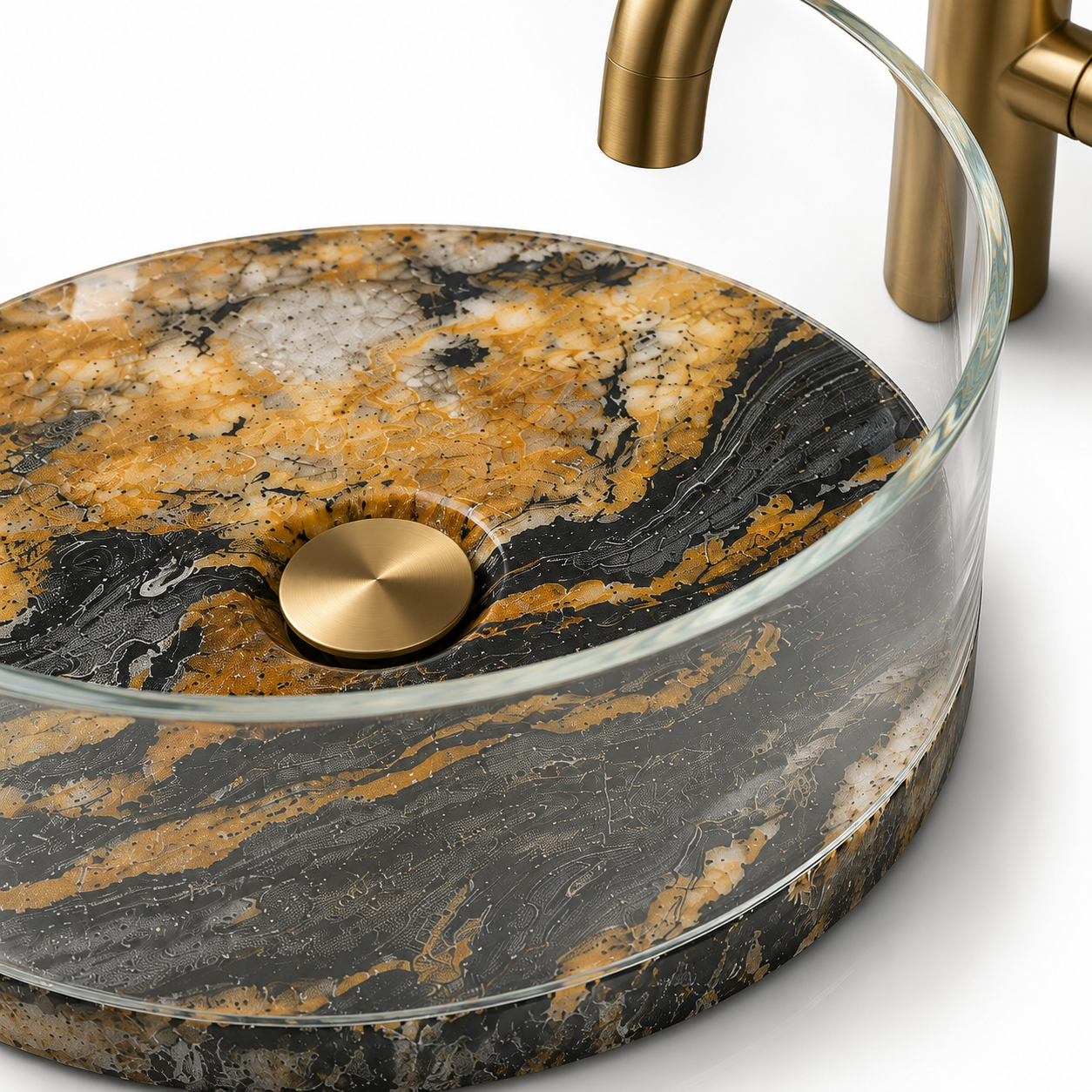 Imperia Marble Fusion Glass Vessel Basin