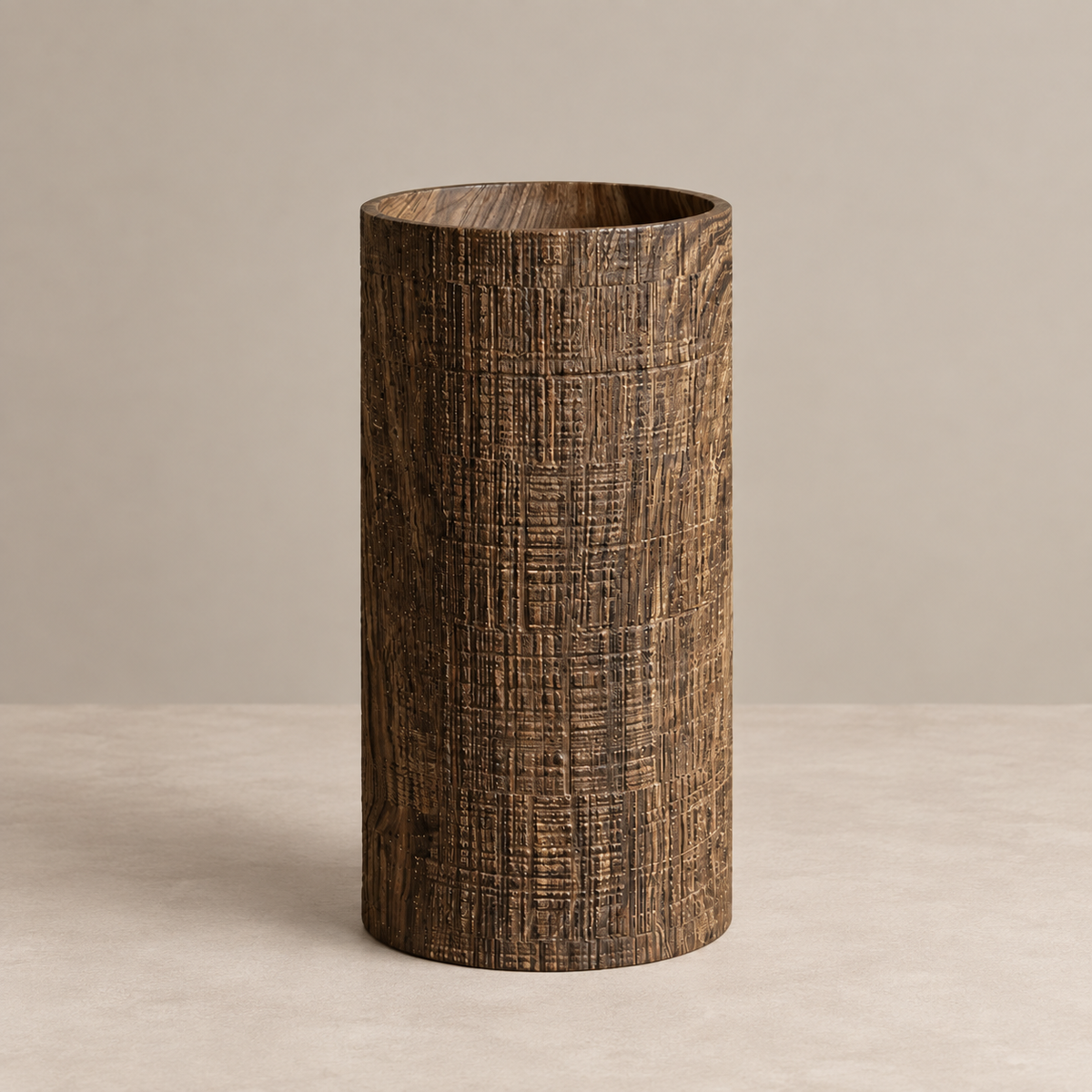 Wabi Wood Column Basin – Terra Grain