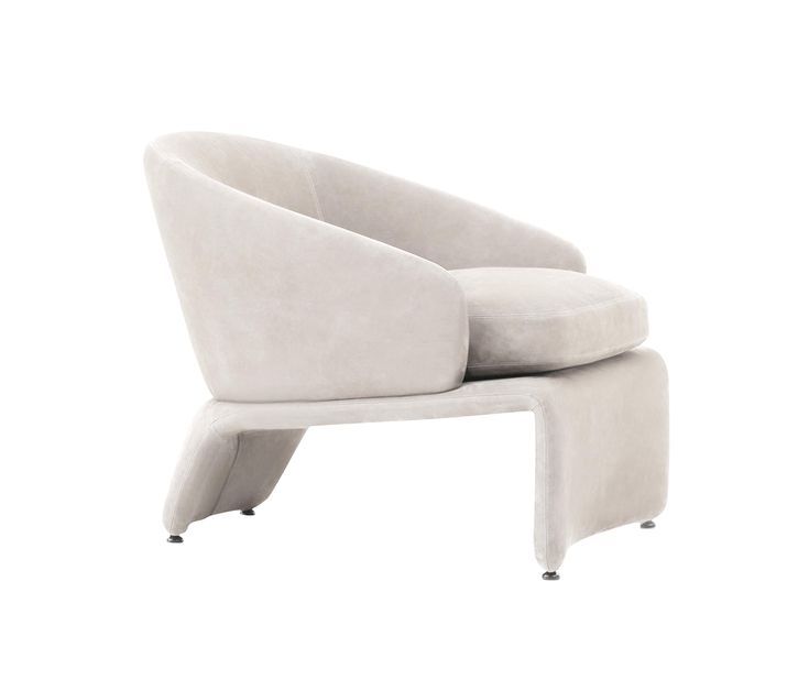 Modern Fabric Lounge Chair with Solid Wood Frame