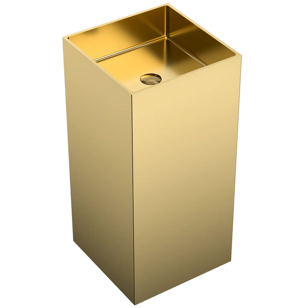 Square Gold Steel Basin – Prestige