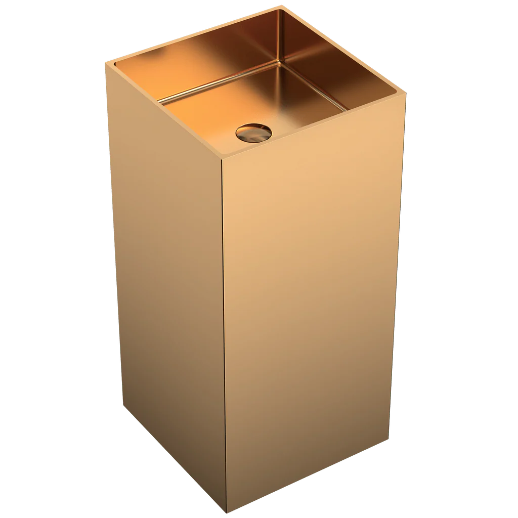Square Gold Steel Basin – Prestige