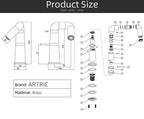 Universal Turning Bathroom Sink hot and Cold Toilet washbasin Faucet, no Water Inlet Pipe