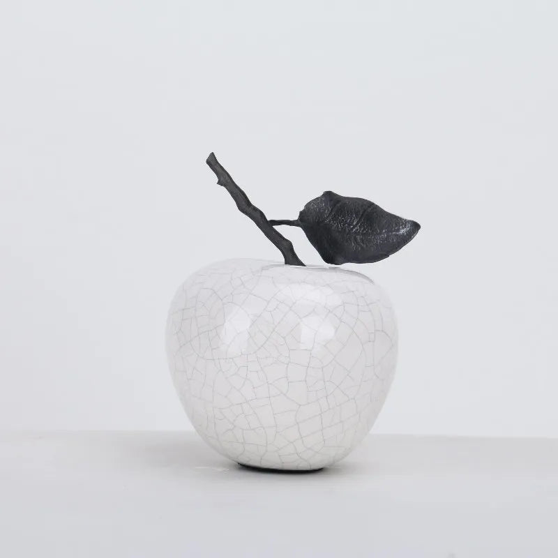 Book Room Decor Ceramic Apple Sculpture