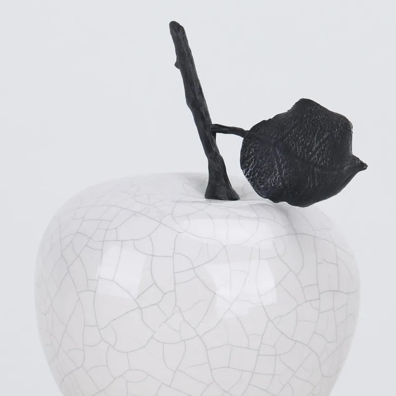 Book Room Decor Ceramic Apple Sculpture