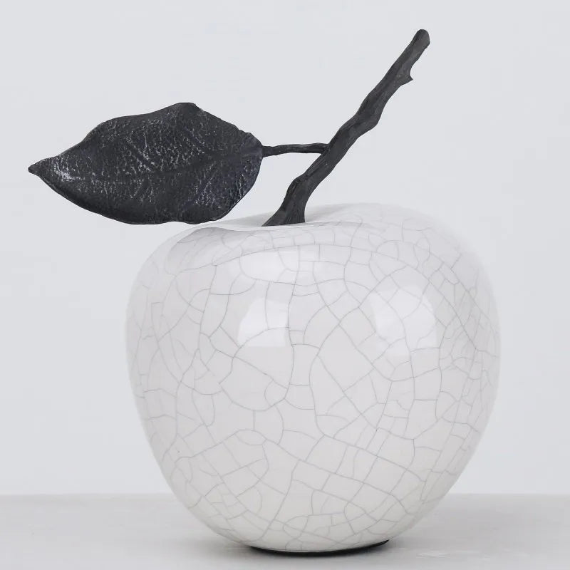 Book Room Decor Ceramic Apple Sculpture