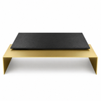 Modern Metal Coffee Table Layered Aluminium & Stainless Steel Design