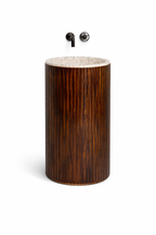 Fluted Wooden Pedestal Basin