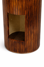 Fluted Wooden Pedestal Basin