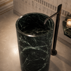 Verde Alpi Marble Pedestal Basin