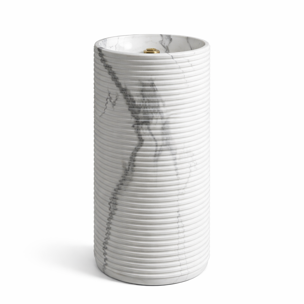 Marble Pattern Round Pedestal Basin – Volaks