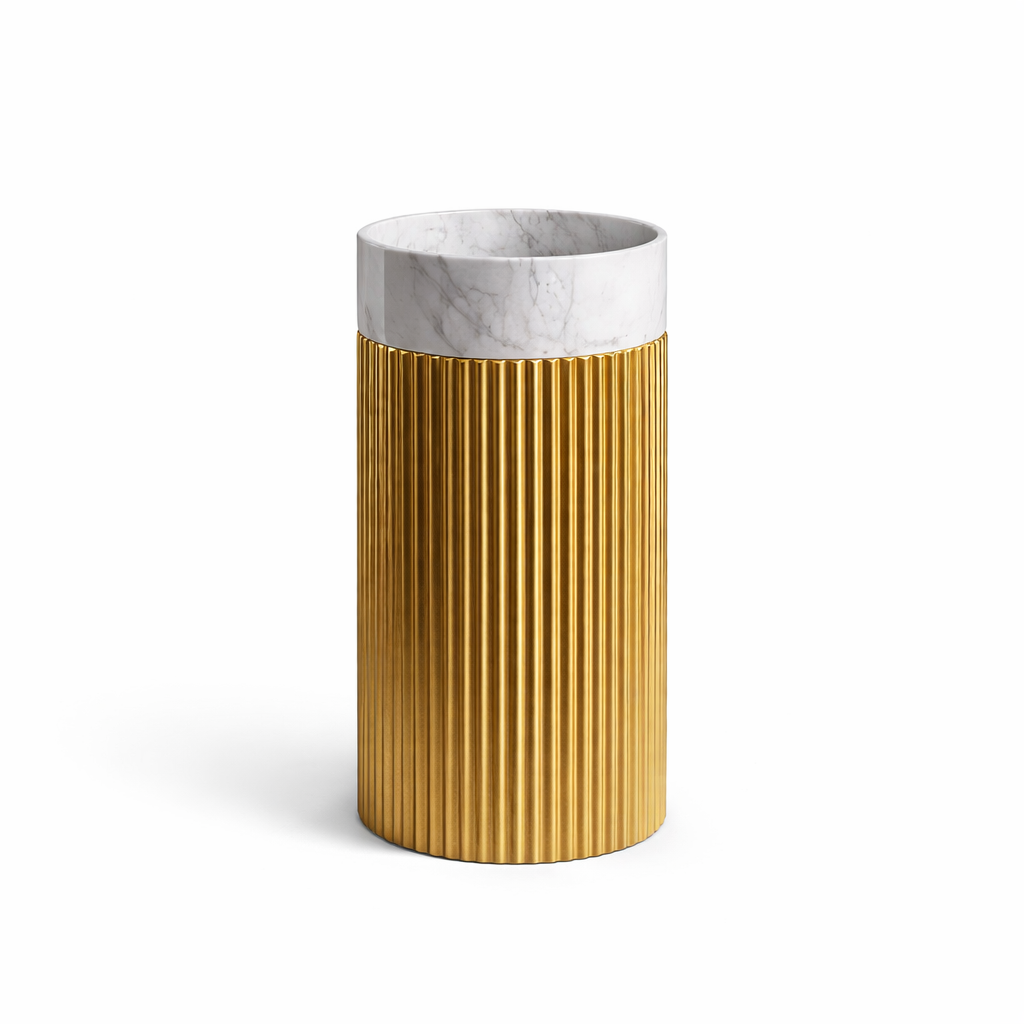 Aurelia Marble Basin with Gold Frame