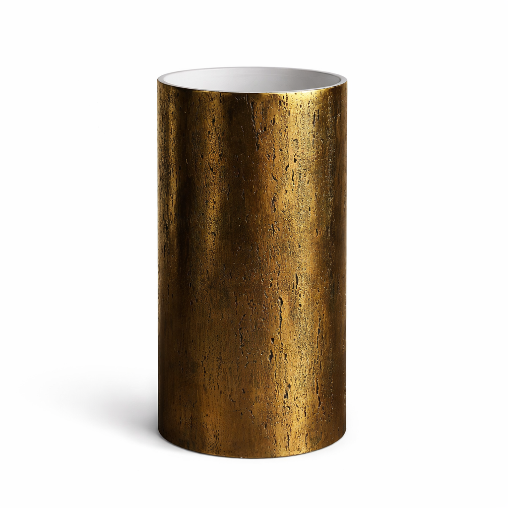 Travertine Gold Pedestal Basin – Aureo