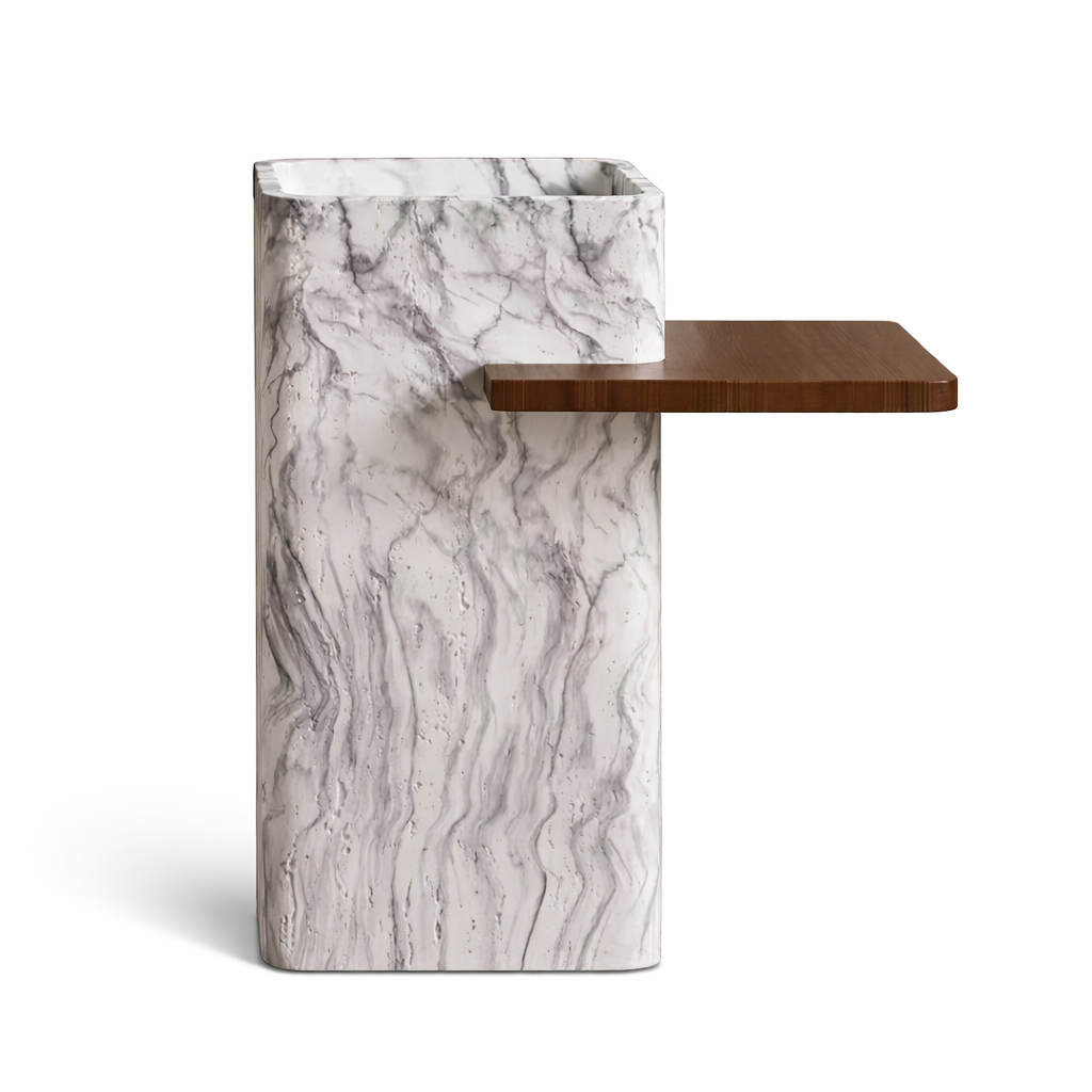 Carrara Shelf Pedestal Basin – Functional Luxe