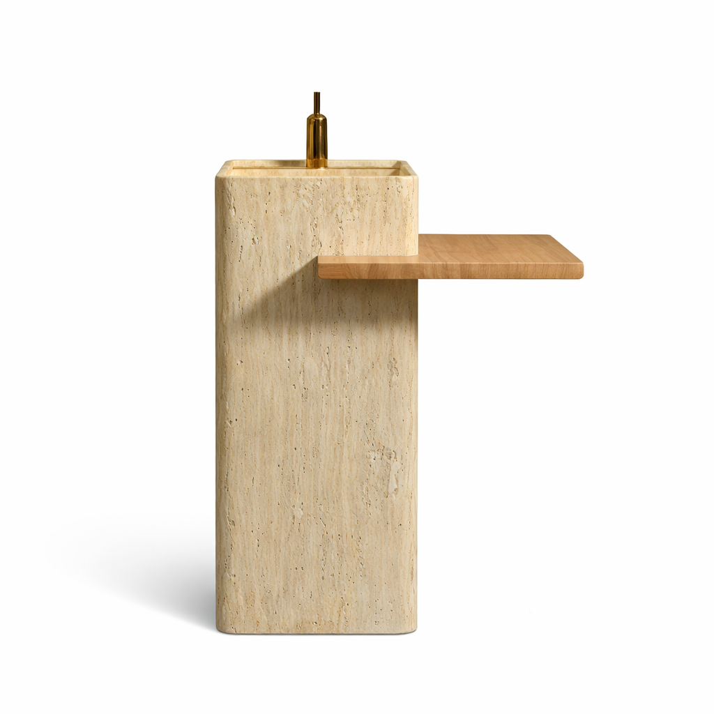 Travertine Shelf Basin – Sand Block Edition