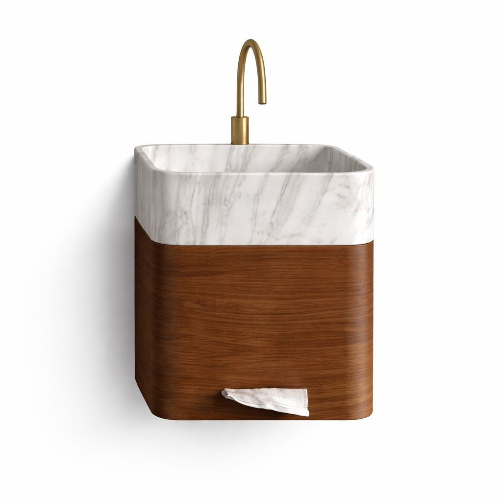 Wabi Wood Wall Basin – Compact Edition