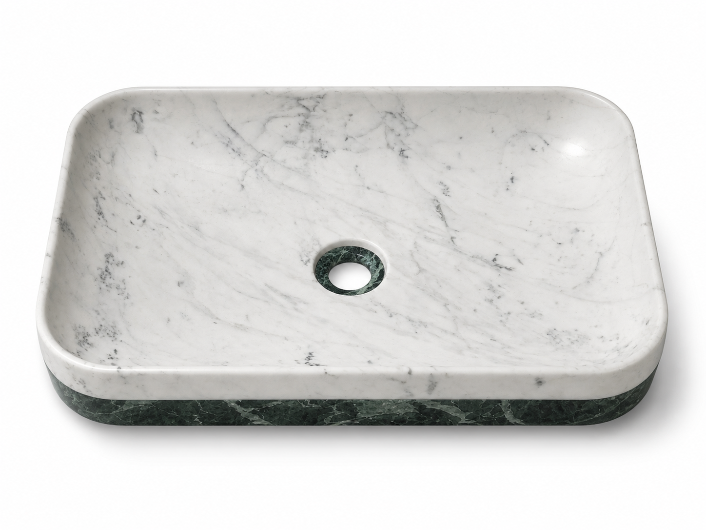 Rectangular Dual-Tone Marble Basin