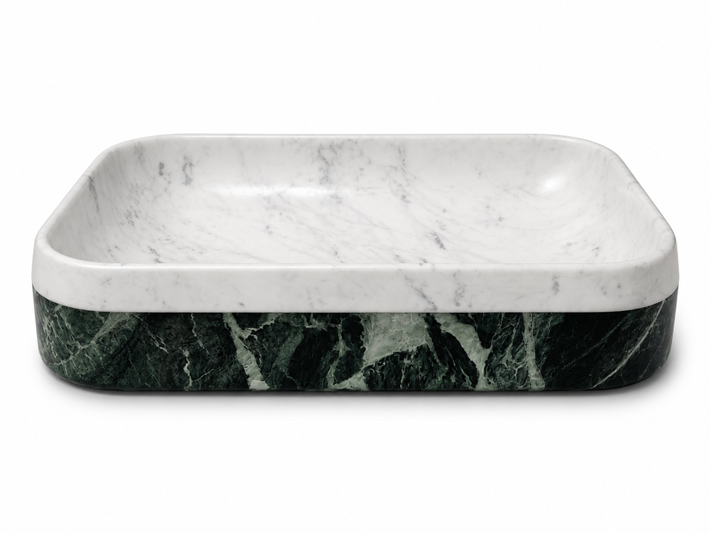 Rectangular Dual-Tone Marble Basin