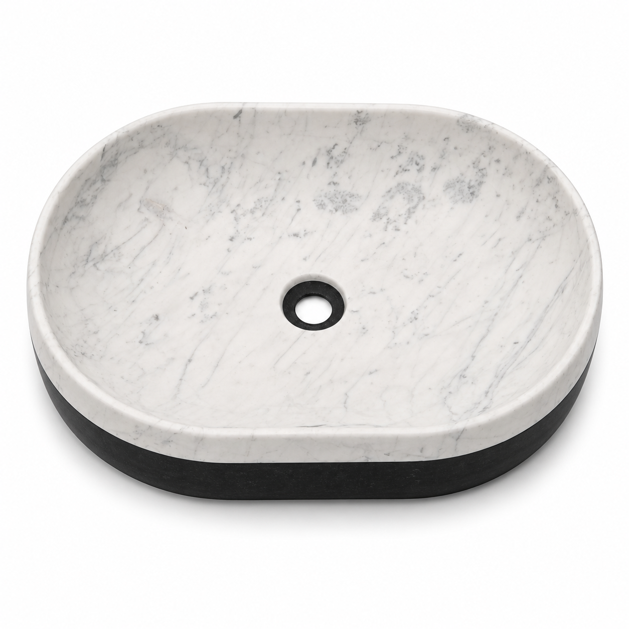Dual-Tone Marble Countertop Basin
