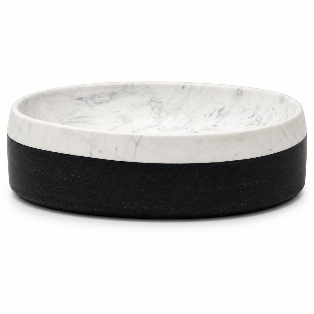 Dual-Tone Marble Countertop Basin