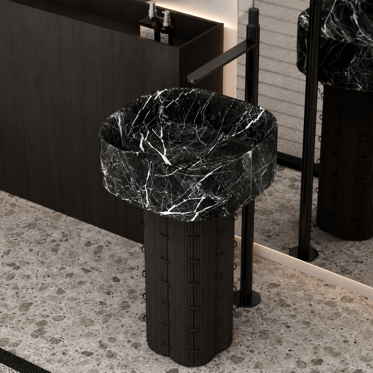 Westwood Sculptural Marble Pedestal Basin