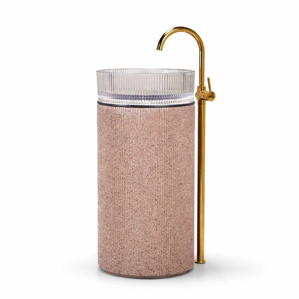 Stone Glass Column Basin – Terra