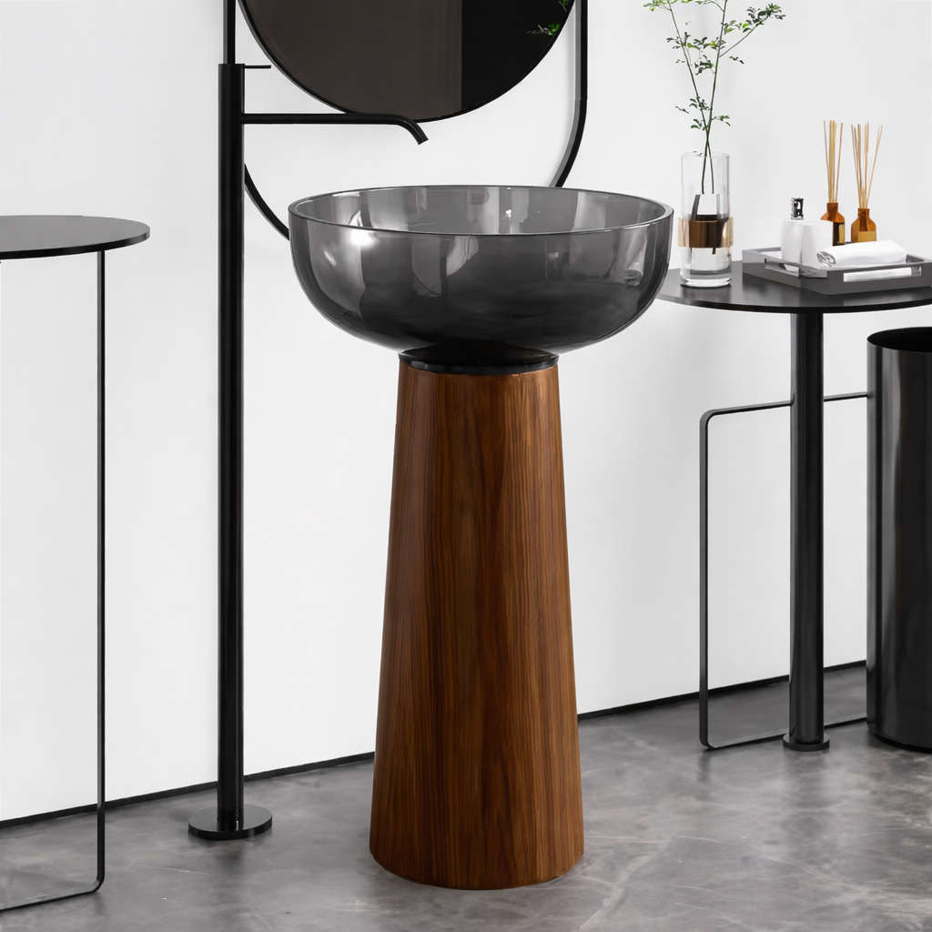 Wood Steel Basin – Terra Grey