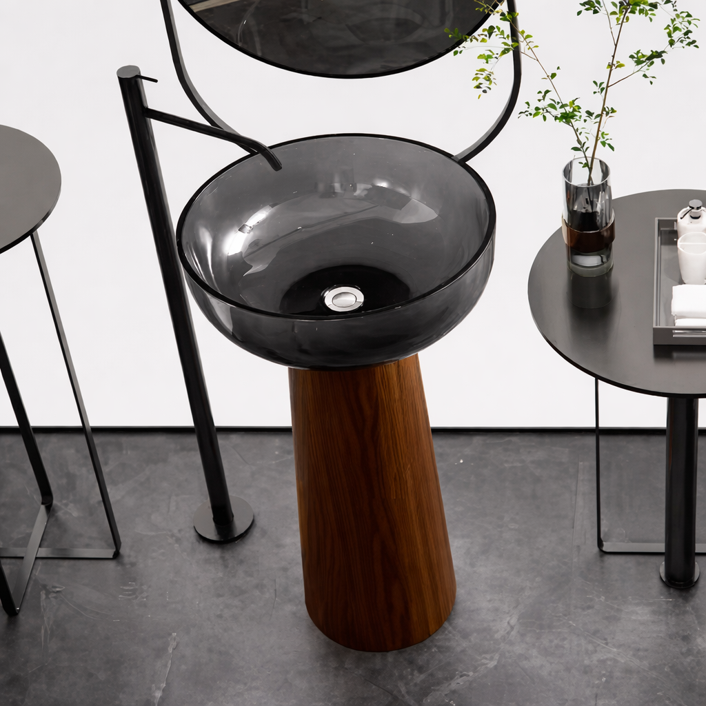 Wood Steel Basin – Terra Grey