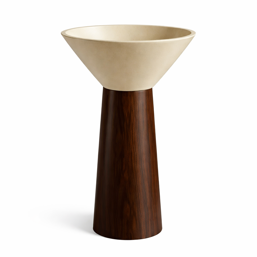 Cream Stone Basin – Terra Wood