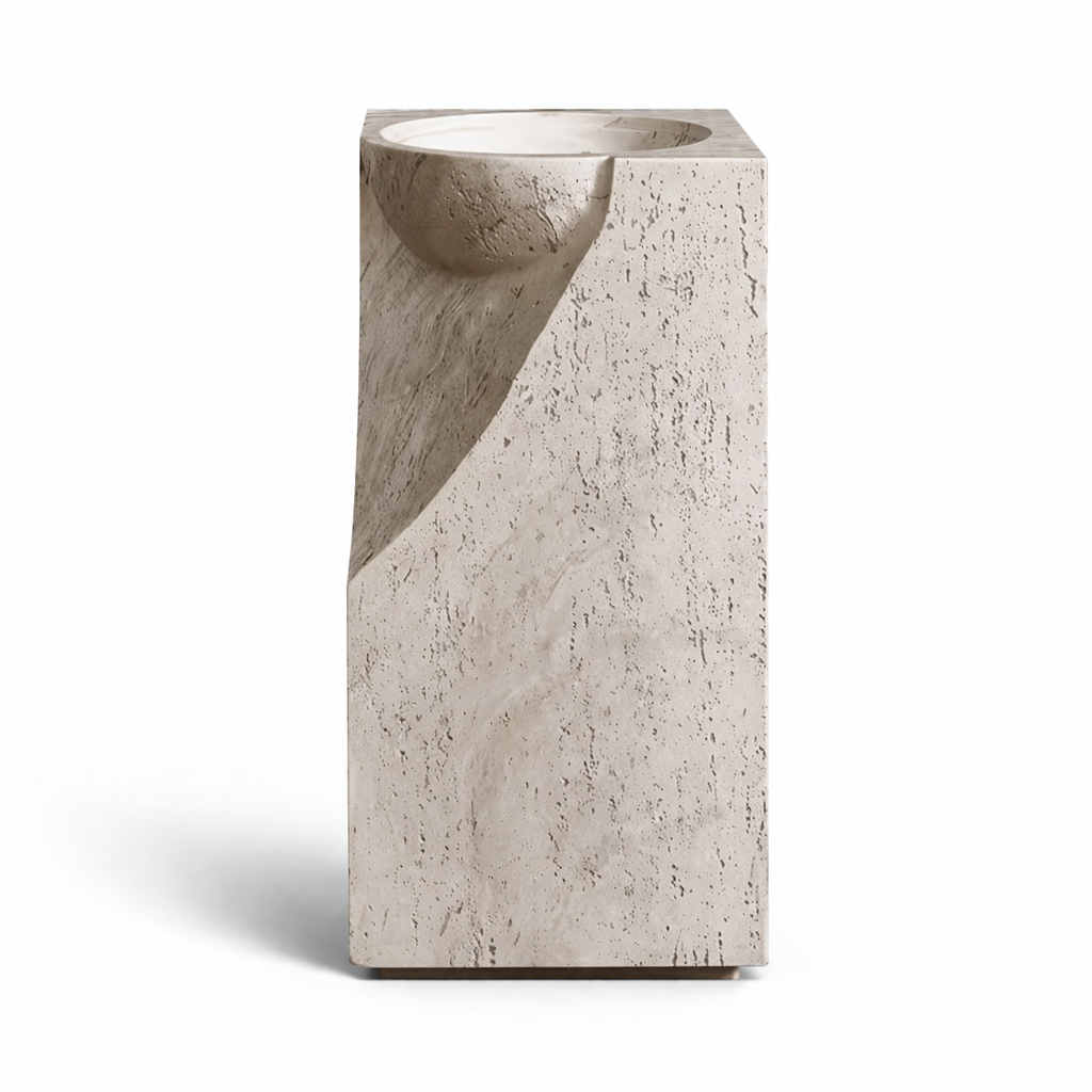 Wabi Travertine Pedestal Basin – Terra Edition