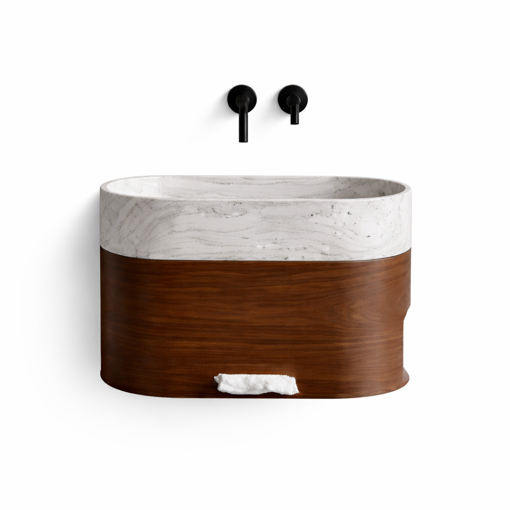Modern Wall-Hung Basin with Storage – Minimal Edition