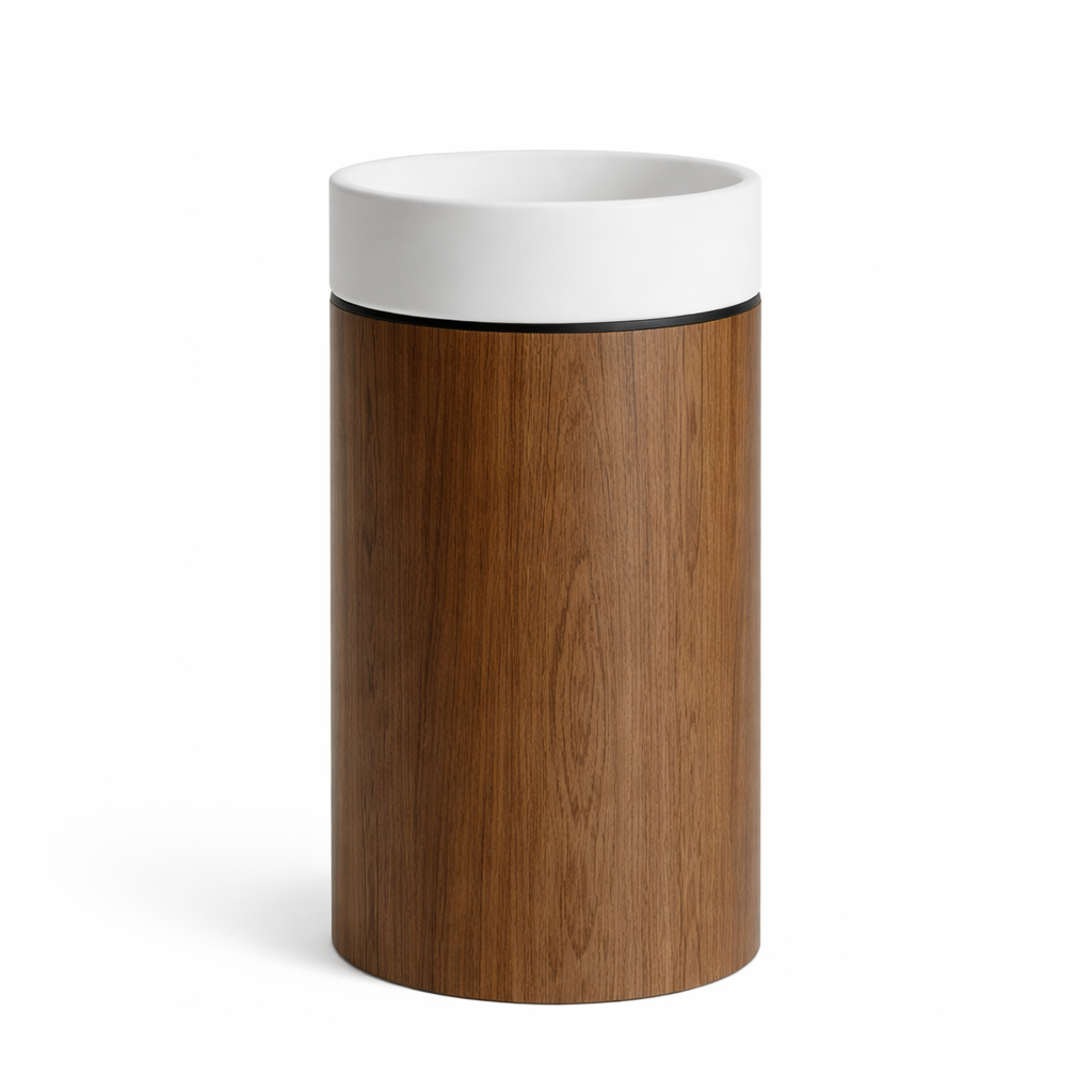 Round Wood Grain Freestanding Basin – Modern Stone Edition