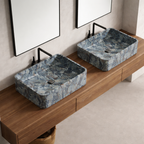 Square Stone Texture Countertop Wash Basin