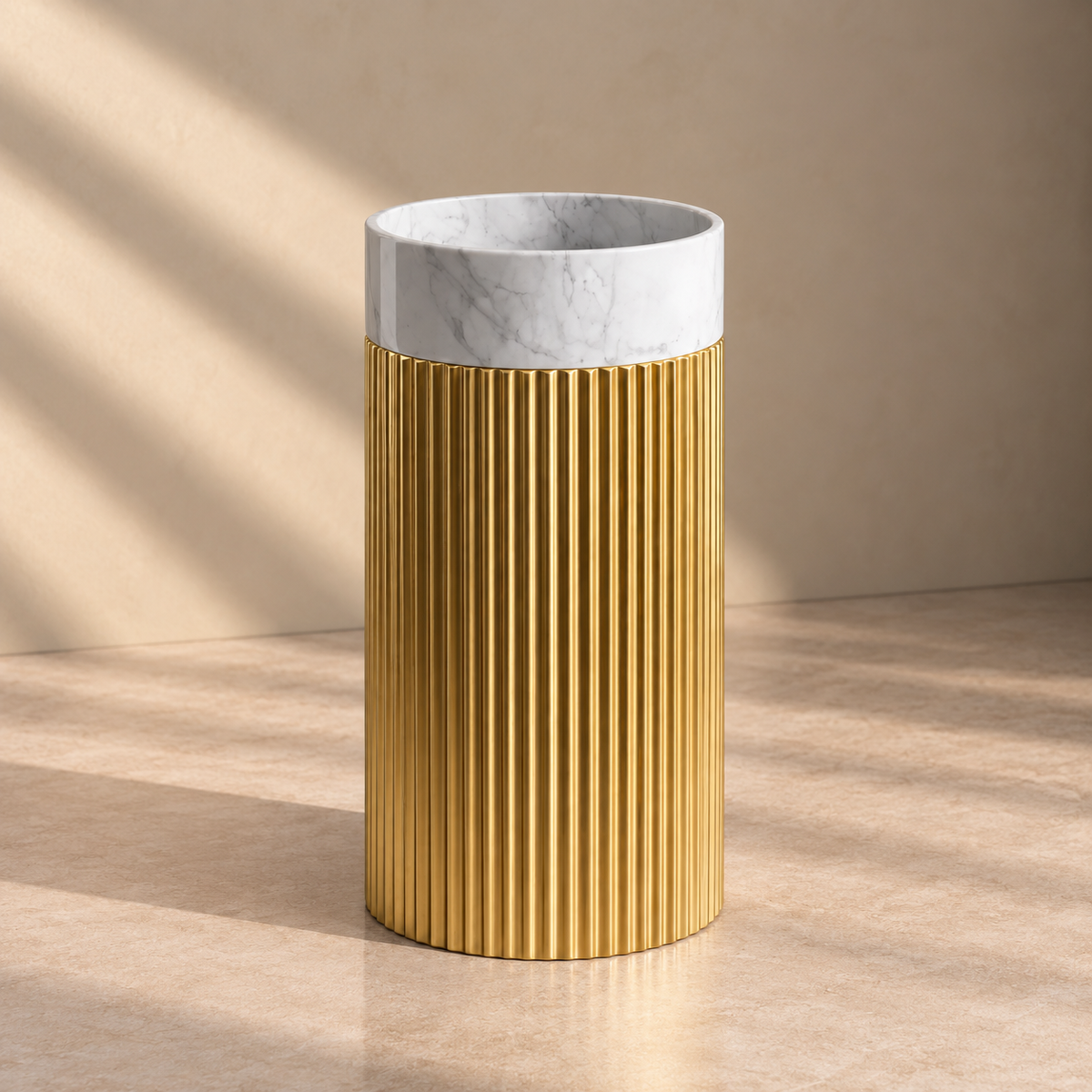 Aurelia Marble Basin with Gold Frame